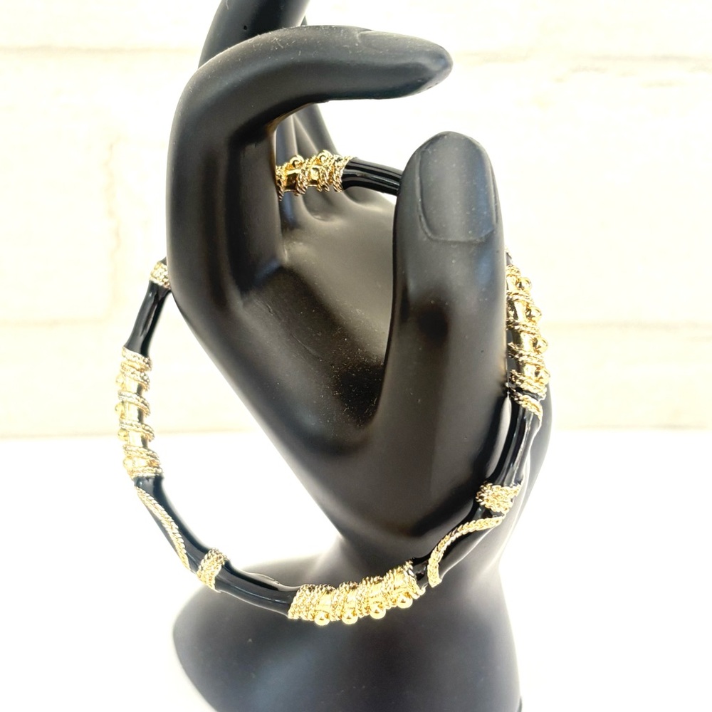 Black Gold Scroll Design Bracelet Bangle - Picture 5 of 7